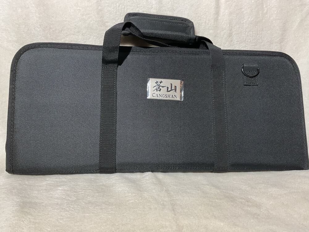Cangshan Knives Carrying Case New Black Canvas Zip Shoulder Strap Travel Bag